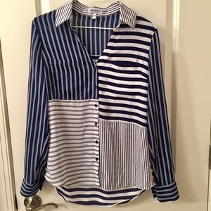 NWOT Sm. Express Blue and White Portofino Shirt